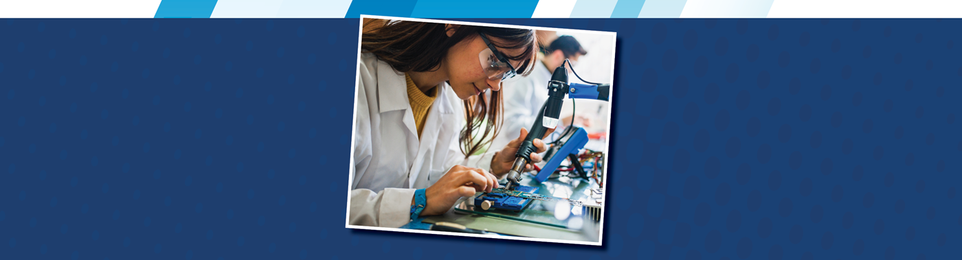 student doing a STEM activity