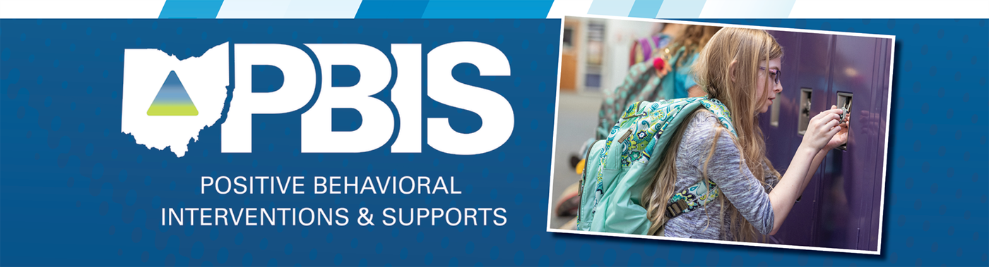 PBIS logo and a middle school girls trying to get into her locker