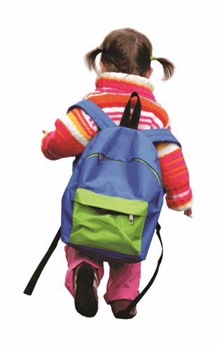 preschool girl with backback
