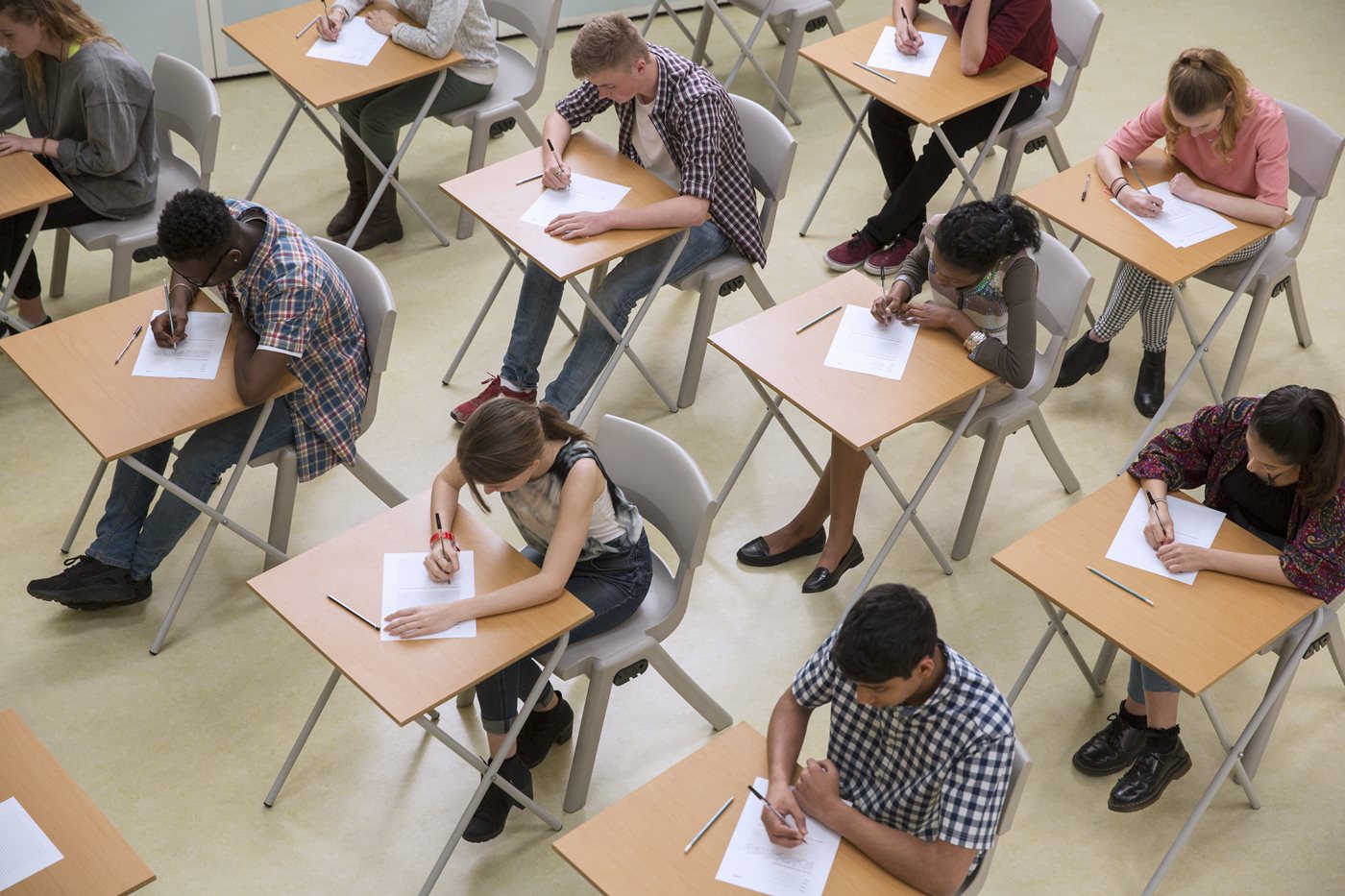 Students taking a test