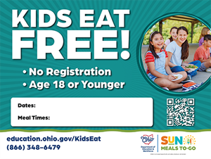 Kids Eat Free! yard sign thumbnail