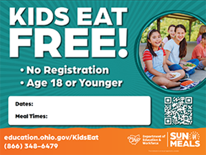 Kids Eat Free! yard sign